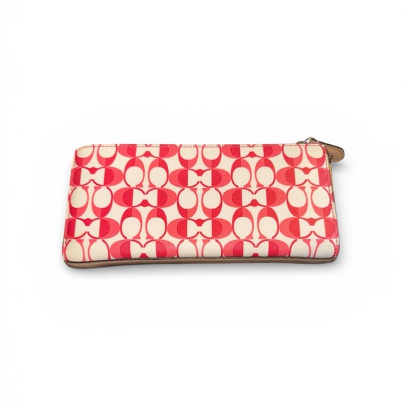 Coach Peyton Dream C Medium Zip Around Wallet in white and pomegranate EUC - Picture 7 of 7